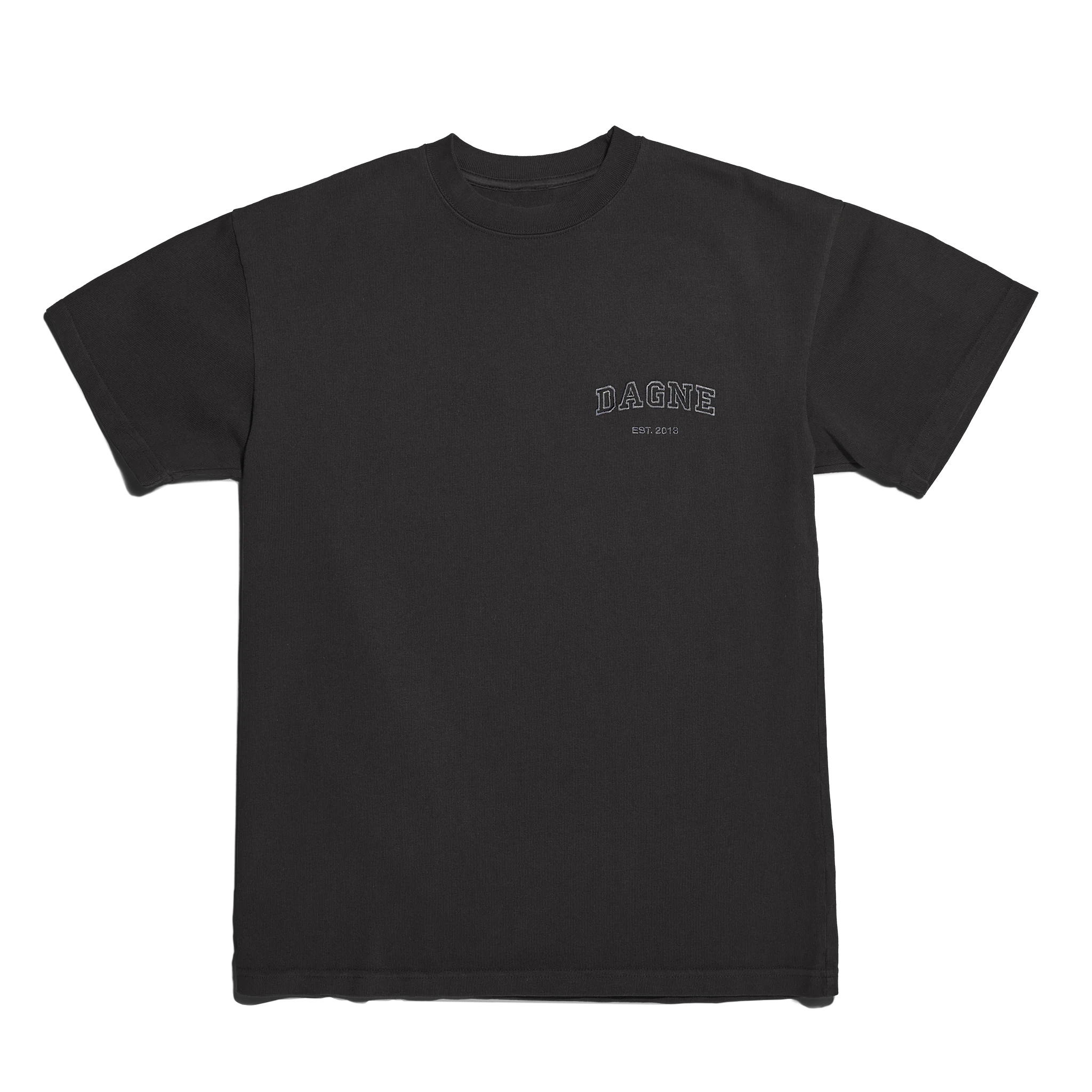 Varsity Logo T-shirt in Onyx. 4X